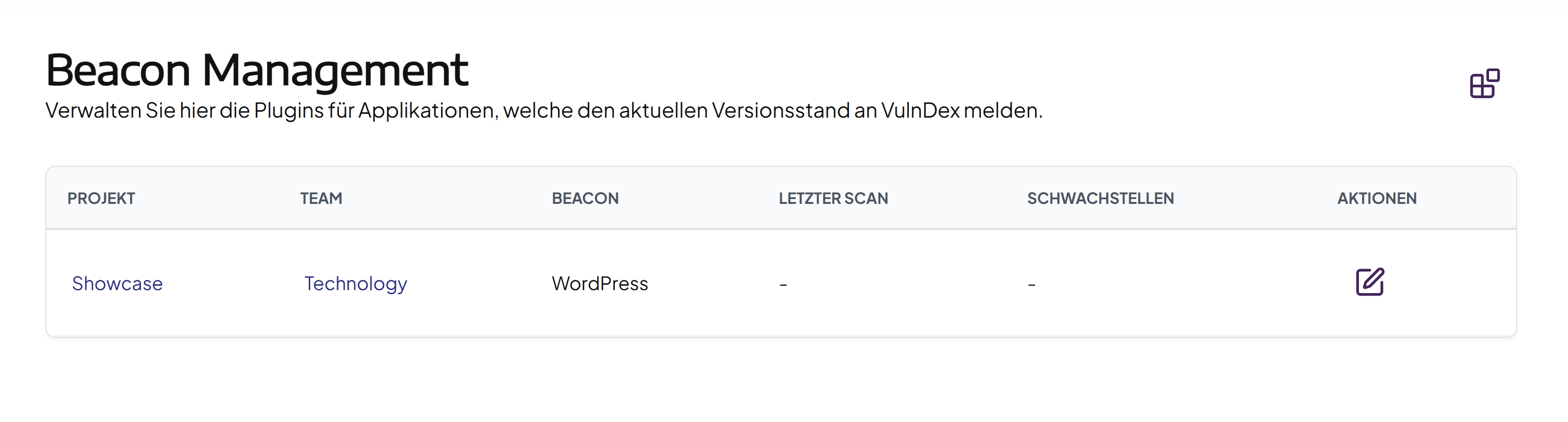 Übersicht der Beacon-Integrationen