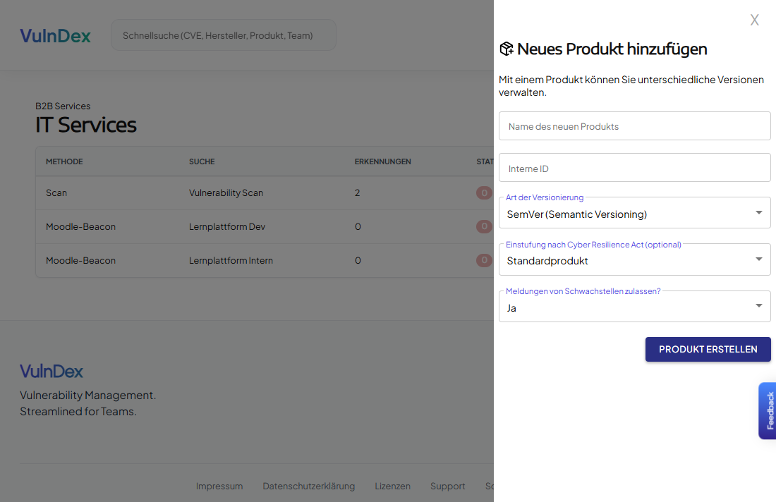 Verwalten von Produkten und Versionen.